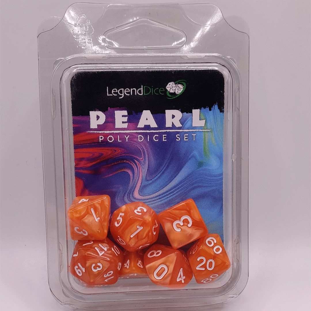 Orange Pearl Dice Set - Fun Flies Ltd