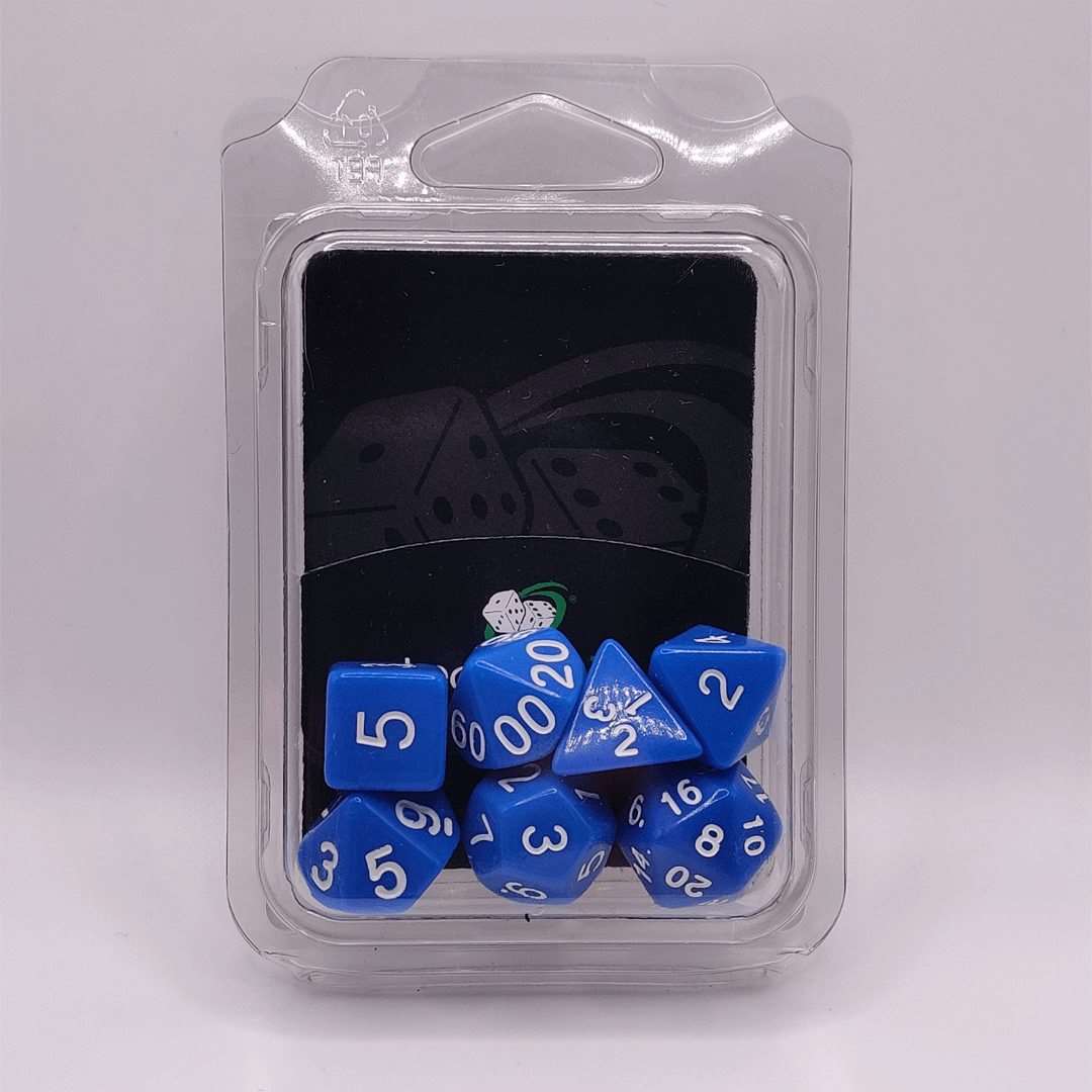 Blue Plain Dice Set - Fun Flies Ltd