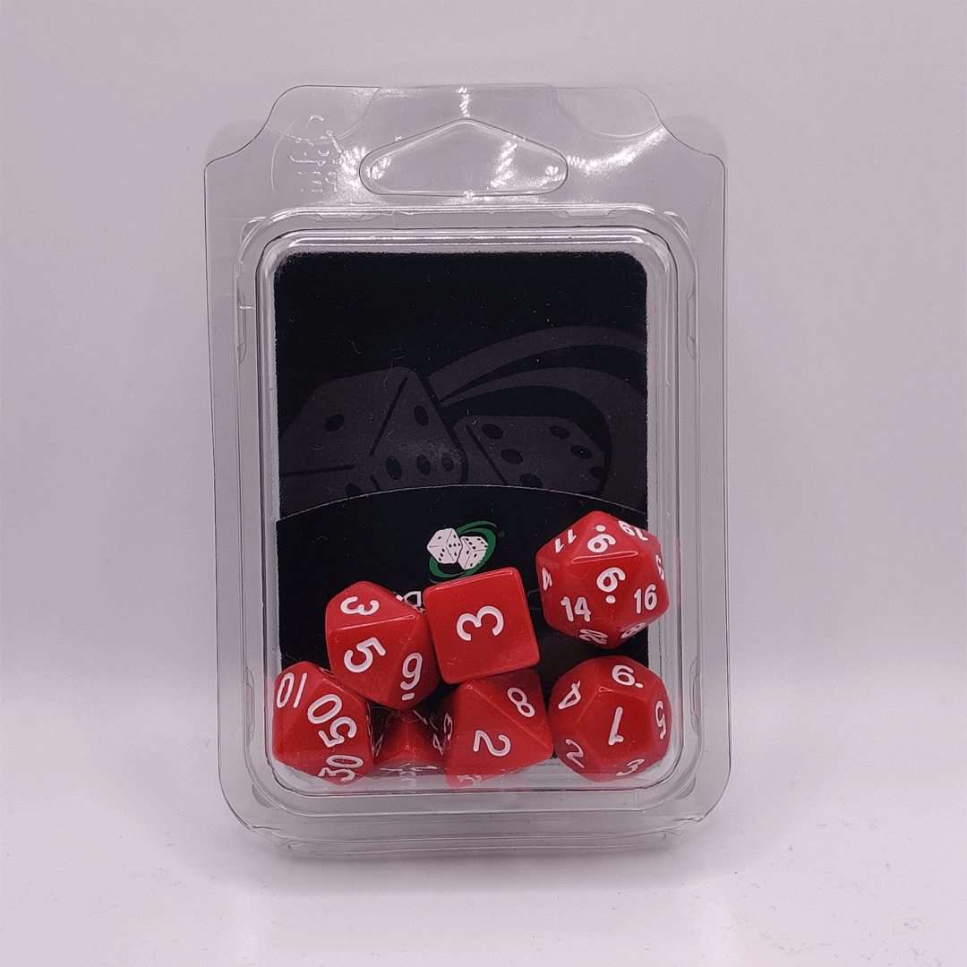 Red Plain Dice Set - Fun Flies Ltd