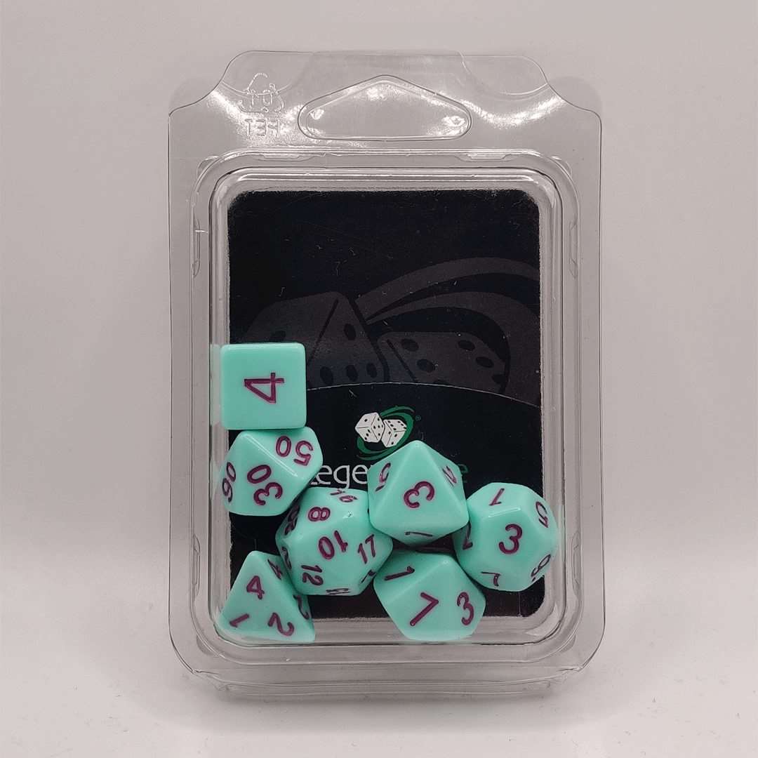 Turquoise Plain Dice Set - Fun Flies Ltd