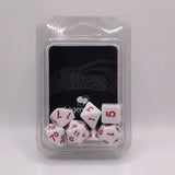 White with Red Plain Dice Set - Fun Flies Ltd